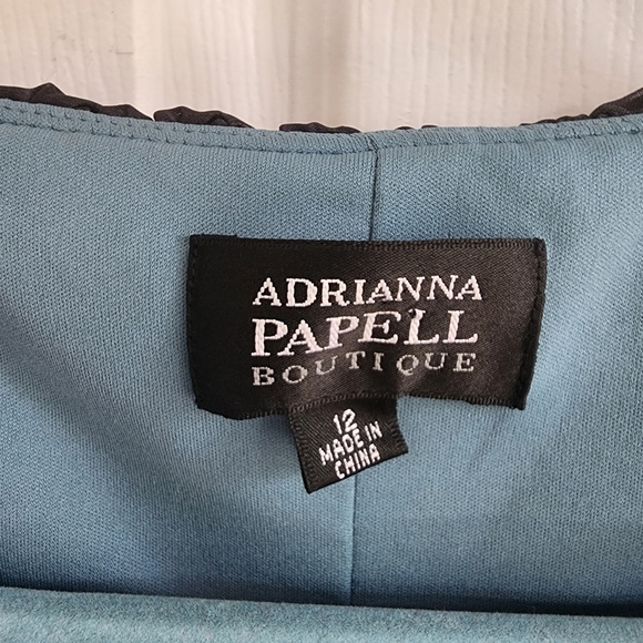 Adrianna Papell Blue Sheath Mini Dress Sleeveless Scoop Neck - Picture 3 of 8